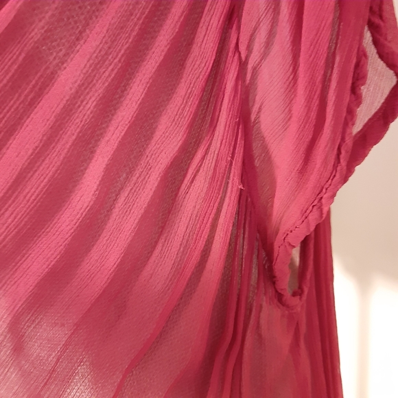 LACAUSA sheer red oversized babydoll top small - Picture 2 of 8